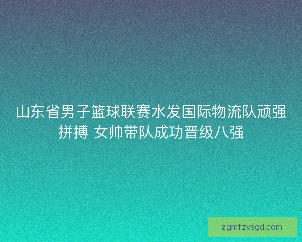 山东省男子篮球联赛水发国际物流队顽强拼搏 女帅带队成功晋级八强